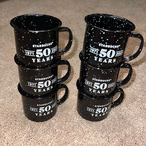 STARBUCKS Set of Small Tin Mugs Cup 50th Anniversary 1971 - 2021